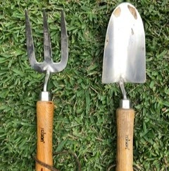 Hand fork and trowel gardening tools